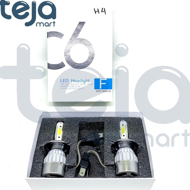 New COB C6 H4 Chips 36W 3800Lm Hi/Lo TG Car LED Headlight Shopee