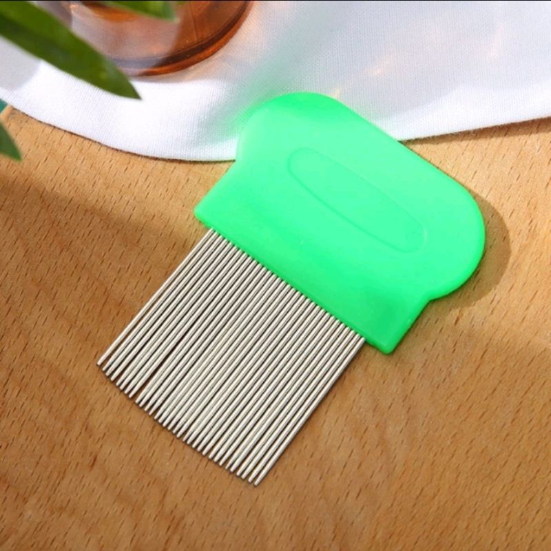 1PCS Sisir Serit Membersihkan Ketombe & Kutu Kutu Mini Bahan Besi Stainless Rapat Kokoh Seret Ketombe Kutu Rambut Handle Plastik A150 - Gambar 3