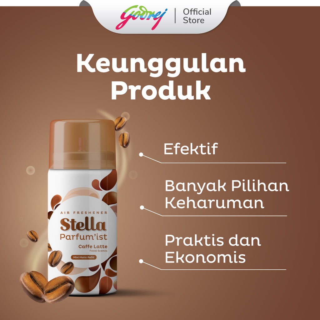 Stella Mini Matic Refill Caffe Latte 40ml - Refill Pengharum Ruangan Otomatis - Gambar 2