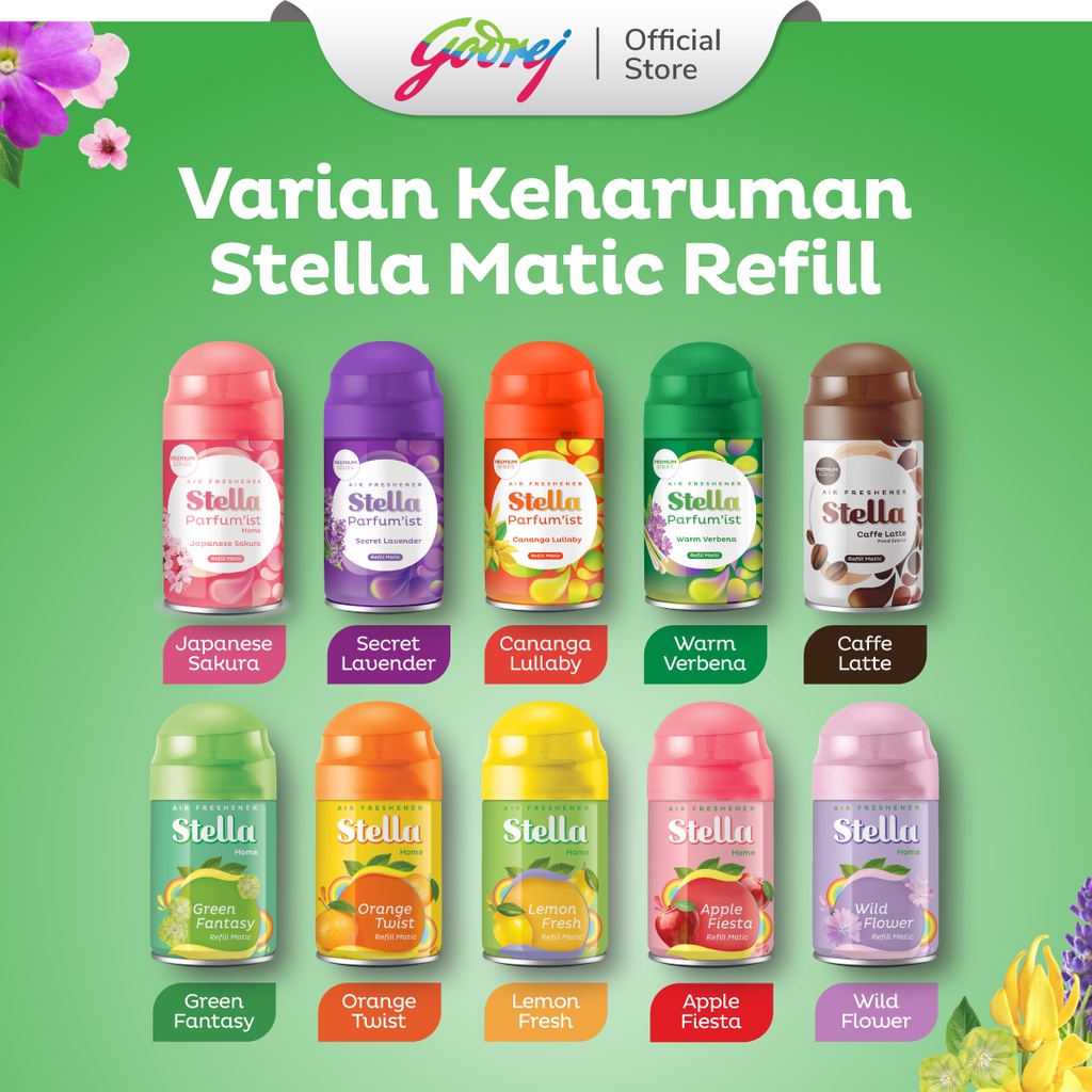Stella Refill Matic Green Fantasy 2x 160ml Paket Ekonomis - Pengharum Ruangan Otomatis - Gambar 4