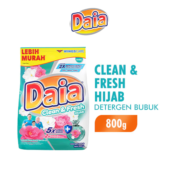 Daia Detergen Bubuk Clean & Fresh Hijab 800 g x2 - Gambar 2
