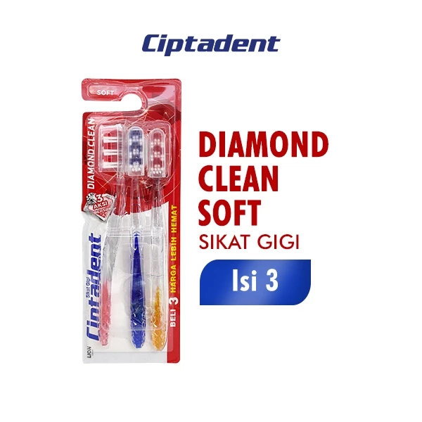 Ciptadent Sikat Gigi Diamond Clean Soft Kotak Isi 3