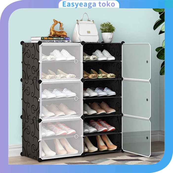 2-Row 6-Slot Shoe Rack, Shoe Cabinet, All Sizes | Shopee Singapore