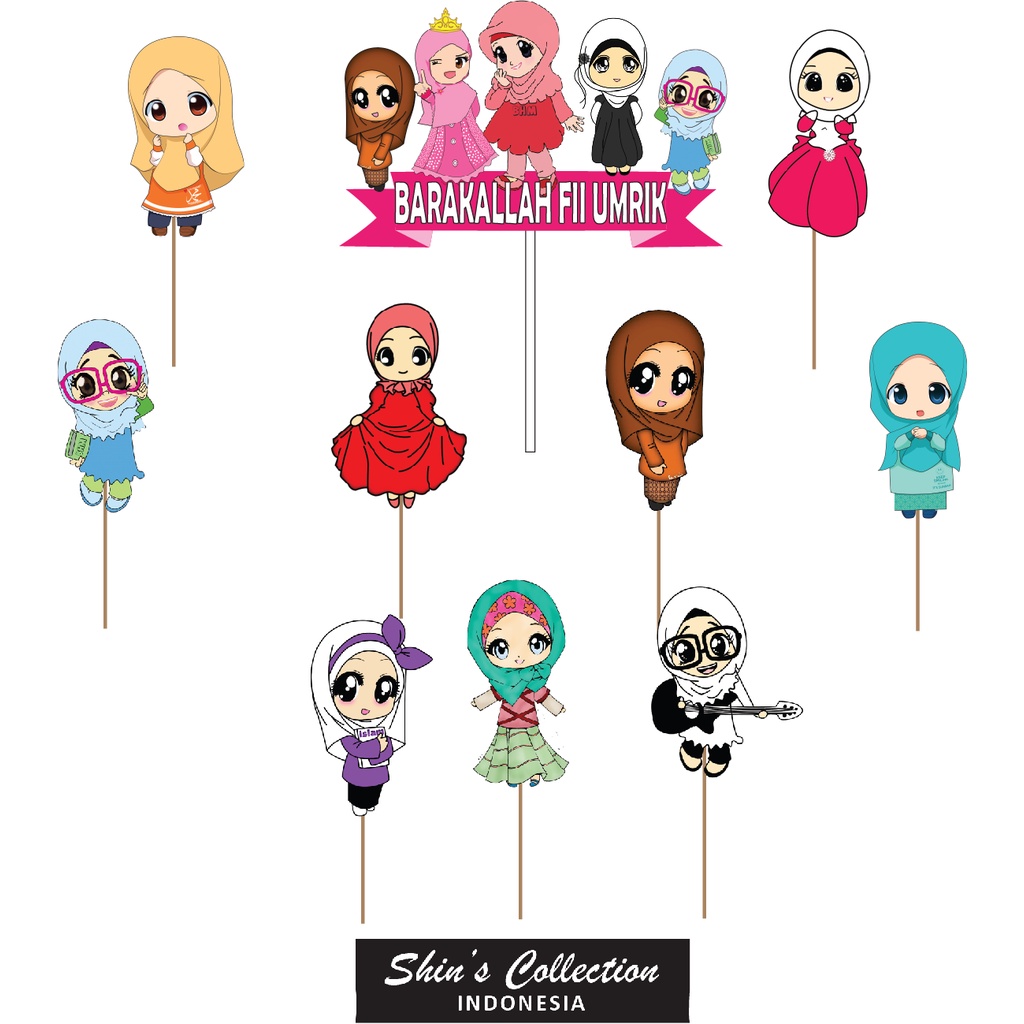 NEW Hijab Cake topper contains 10 pcs | Shopee Singapore