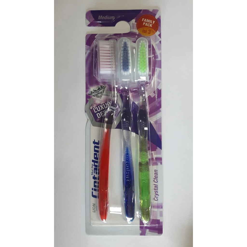 Ciptadent Sikat Gigi Crystal Clean Medium Kotak Isi 3 Pcs - Gambar 4