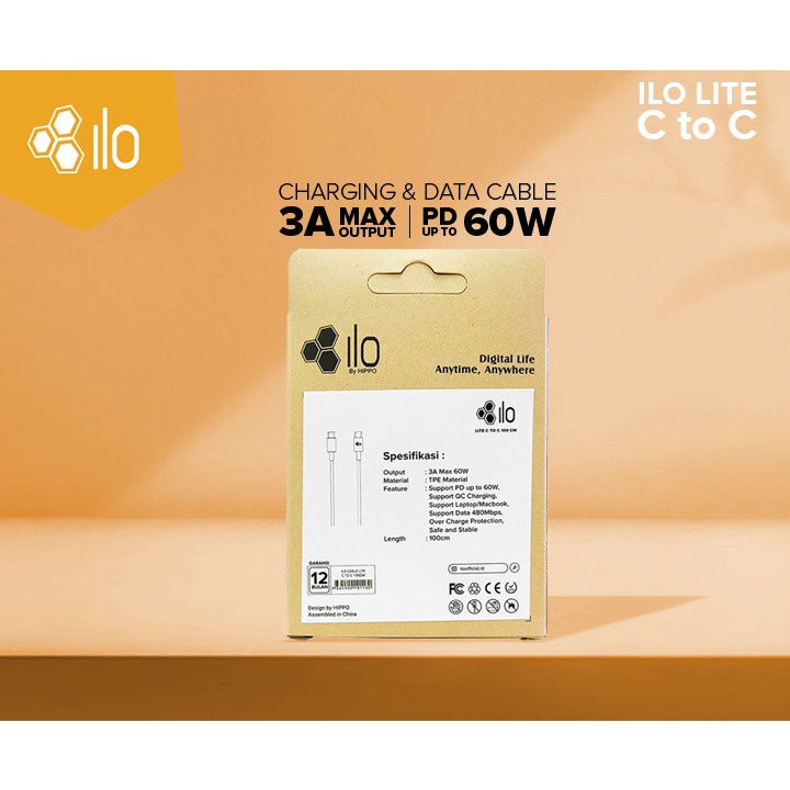 ILO Cable Data Lite Type C Lighnting C to C Support Fast Charging 3.0 max output 3A - Gambar 3