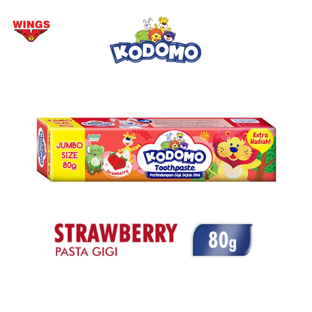 Kodomo Pasta Gigi Jumbo Strawberry 80 gr - Gambar 2