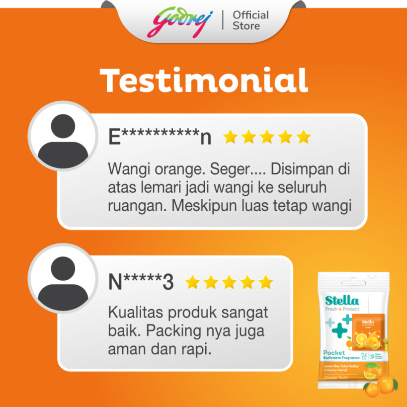 Stella Pocket Bathroom Orange Sunkist 10 gr - Pengharum Pewangi Kamar Mandi - Gambar 4