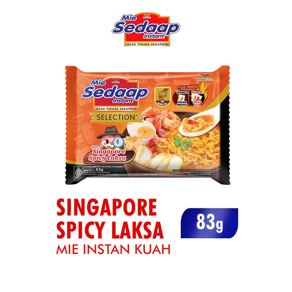 Sedaap Mie Instan Singapore Spicy Laksa Bag 83 gr x40 - Gambar 2