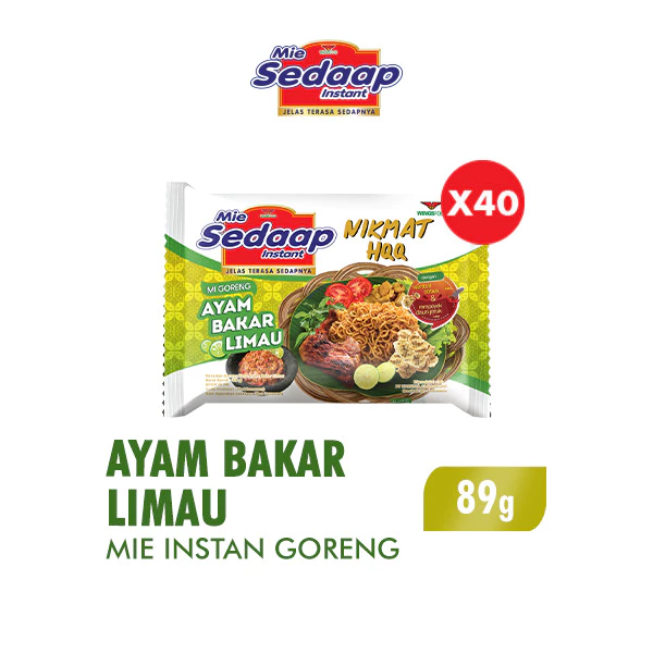 Sedaap Mie Instan Ayam Bakar Limau Bag 89 gr x40