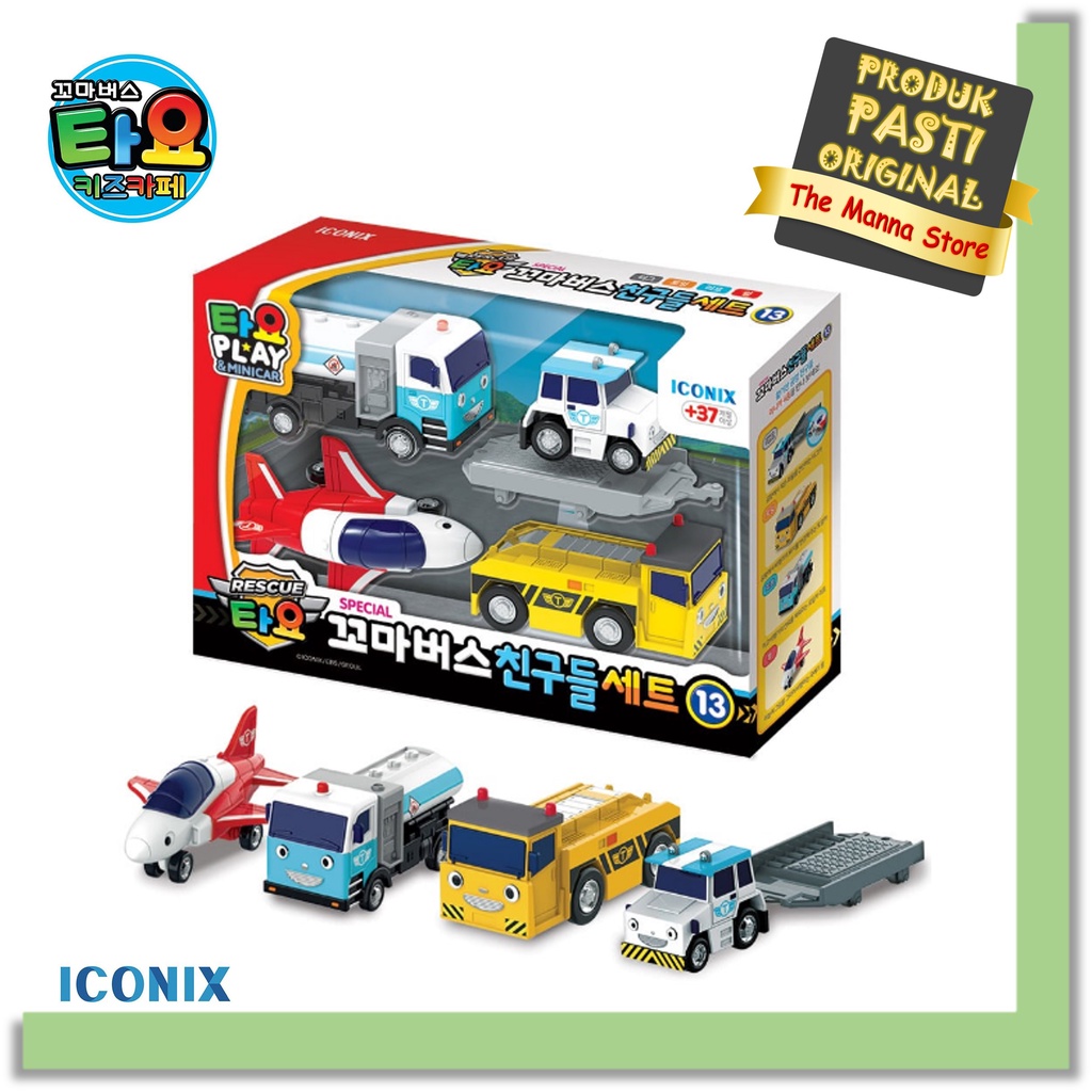 Iconix Tayo The Little Bus Minicar Bus Set 13th Airport Set Original ...