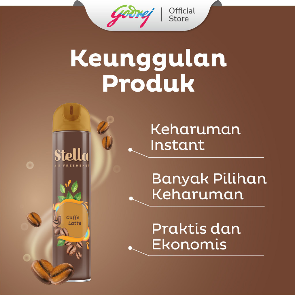 Stella Aerosol Parfumist Caffe Latte 350ml - Pengharum Ruangan - Gambar 2