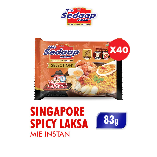 Sedaap Mie Instan Singapore Spicy Laksa Bag 83 gr x40