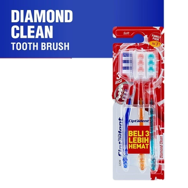 Ciptadent Sikat Gigi Diamond Clean Soft Kotak Isi 3 - Gambar 2