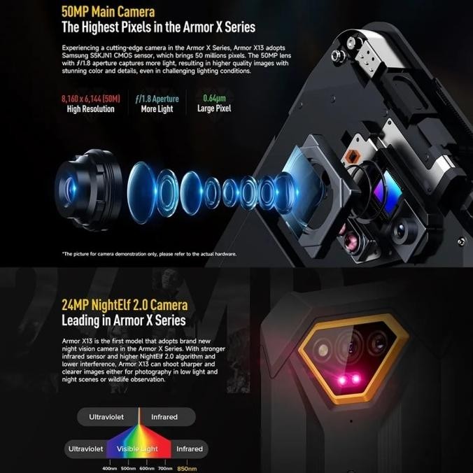 Ulefone Armor X13 12GB + 64GB Android 13 6320mAh 50MP 6.52" NFC 4G GPS - Gambar 2