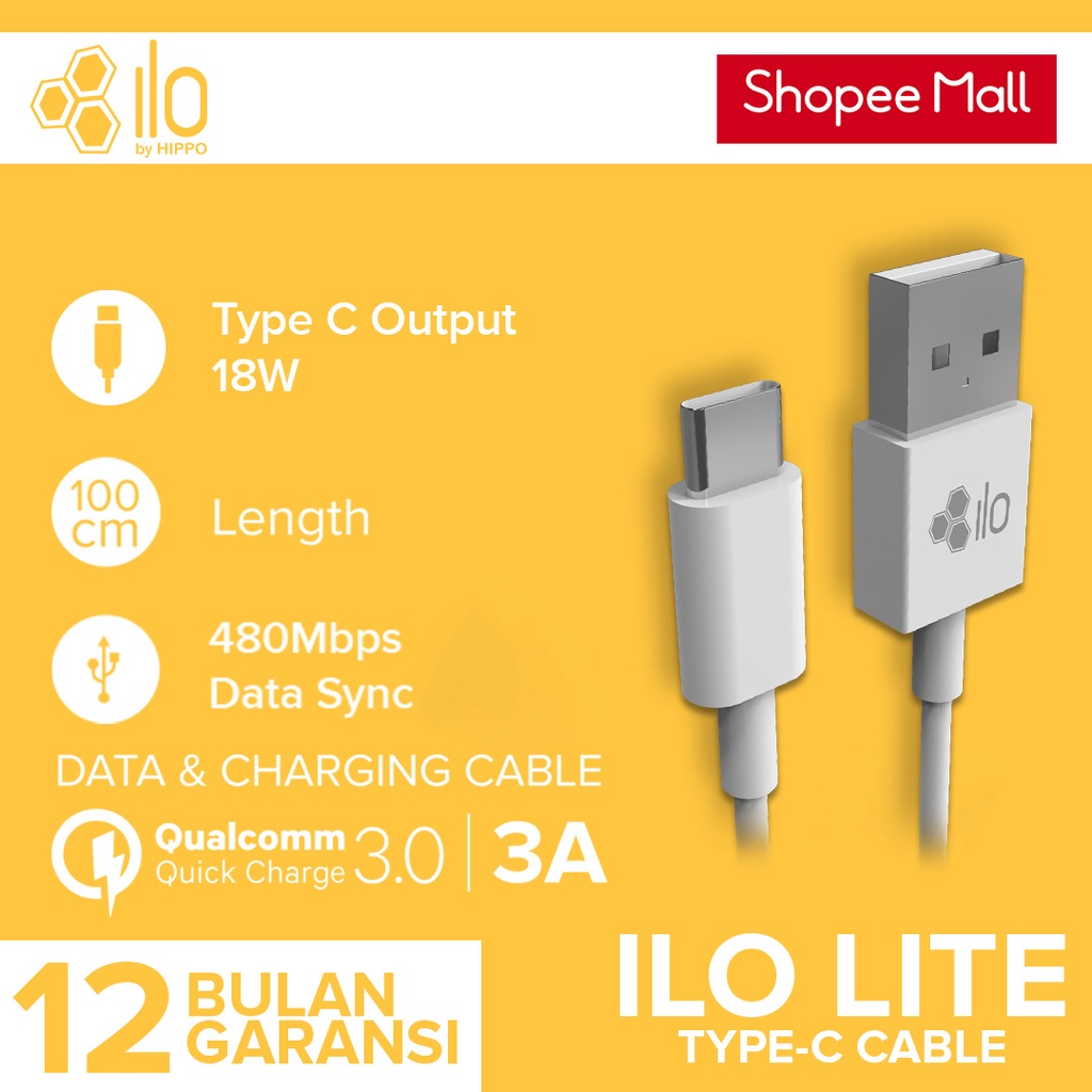 ILO Cable Data Lite Type C Lighnting C to C Support Fast Charging 3.0 max output 3A - Gambar 2