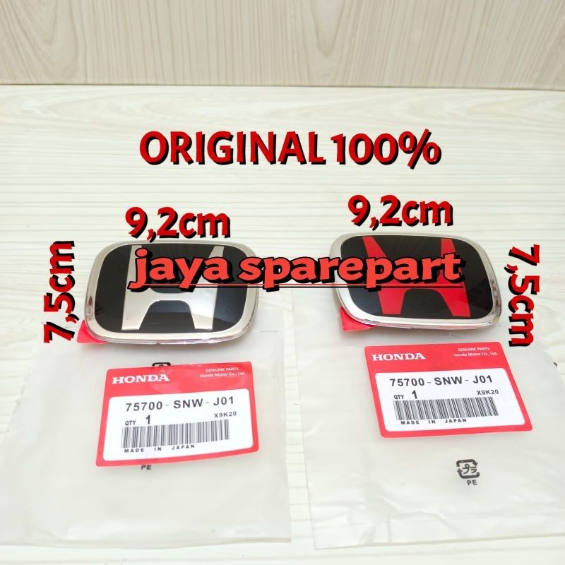 Emblem/logo/emblem/emblem Honda H Rear Original 75700-SNW-J01 | Shopee ...