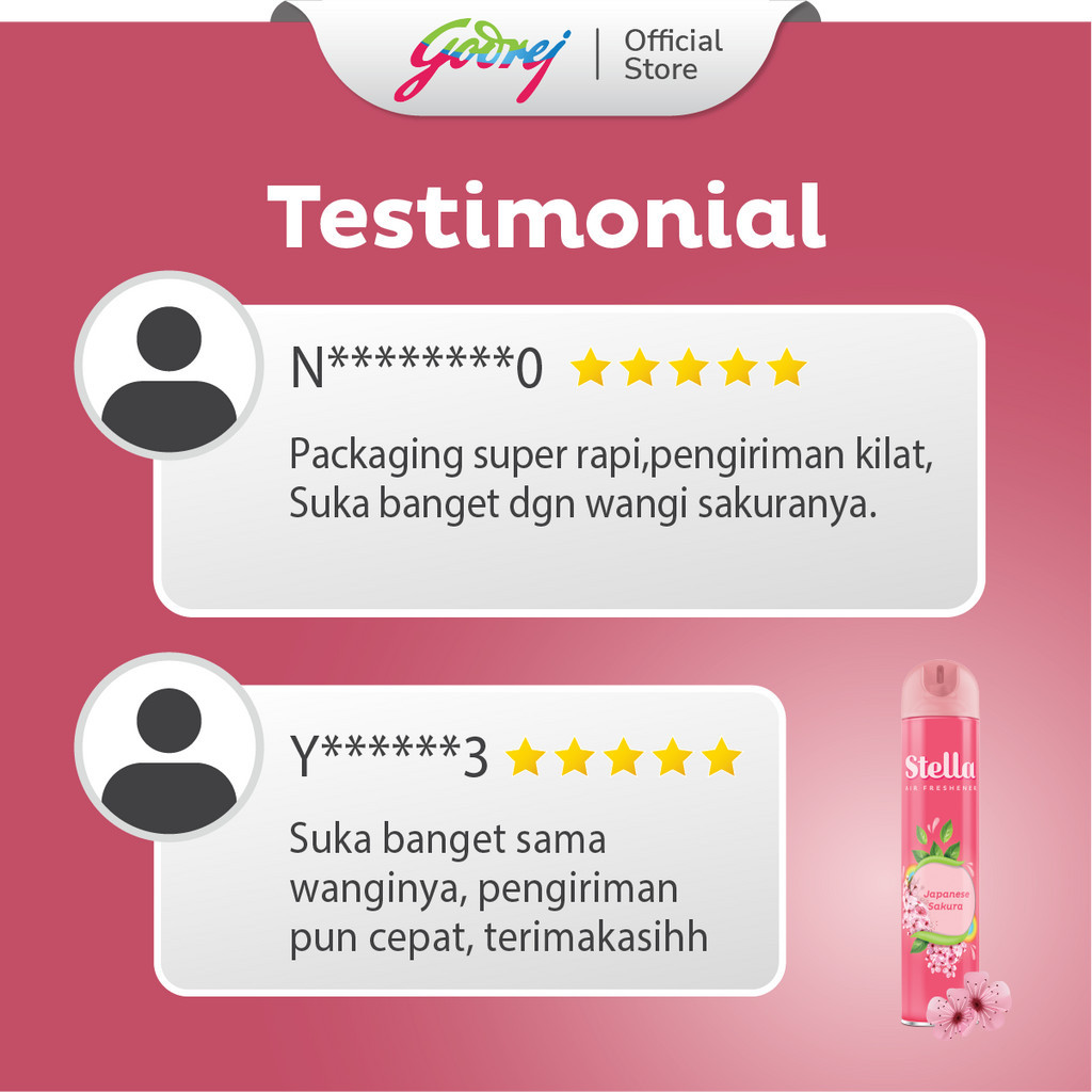 Stella Aerosol Japanese Sakura 350ml - Pengharum Pewangi Ruangan Semprot - Gambar 4