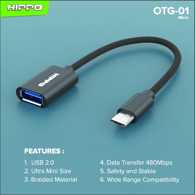 HIPPO OTG -01 MICRO TO USB-A 16 CM - Gambar 4