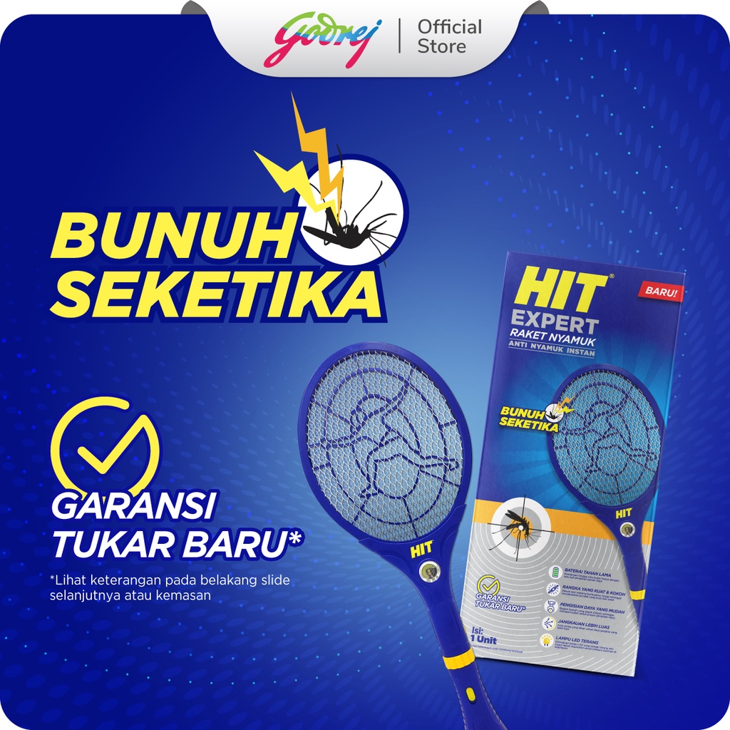 HIT Expert Raket Nyamuk - Raket Nyamuk - Bunuh Nyamuk Penyebab Demam Berdarah (DBD) - Gambar 3