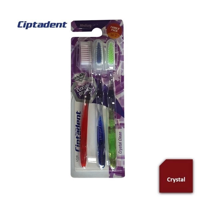 Ciptadent Sikat Gigi Crystal Clean Medium Kotak Isi 3 Pcs - Gambar 3