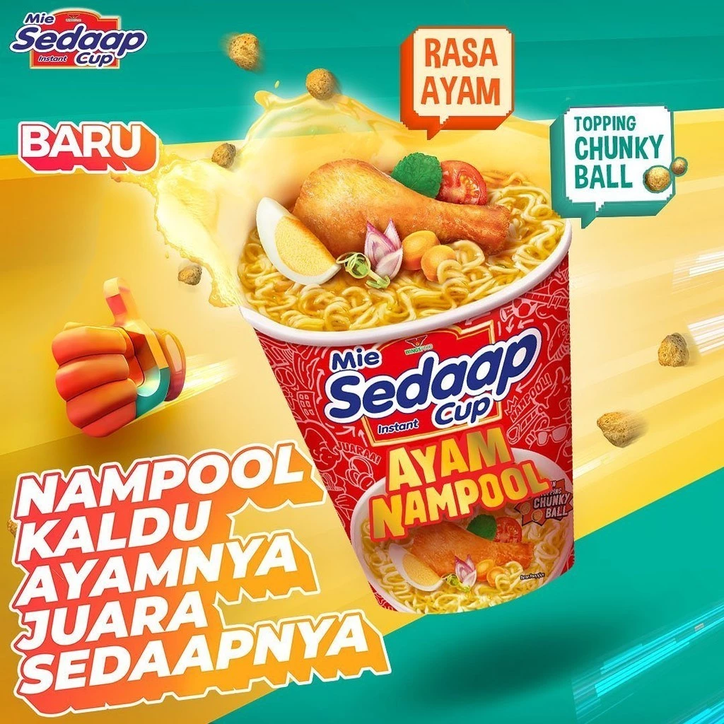 Sedaap Mie Instan Cup Ayam Nampool 75 gr x12 - Gambar 3