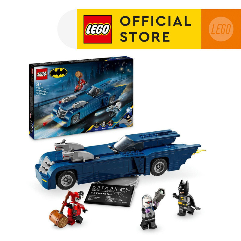LEGO Super Heroes 76274 Batman with the Batmobile vs. Harley Quinn and Mr. Freeze (435 Pieces), Building Block, Toys, Bricks