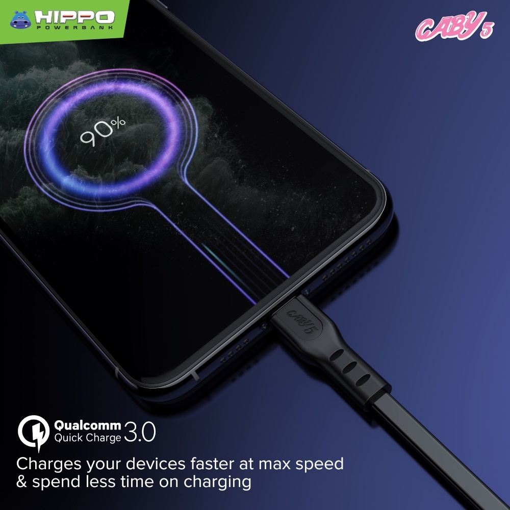 Hippo Kabel Caby 5 100CM Micro Type C Lightning Data Cable USB 3A 1M - Gambar 4