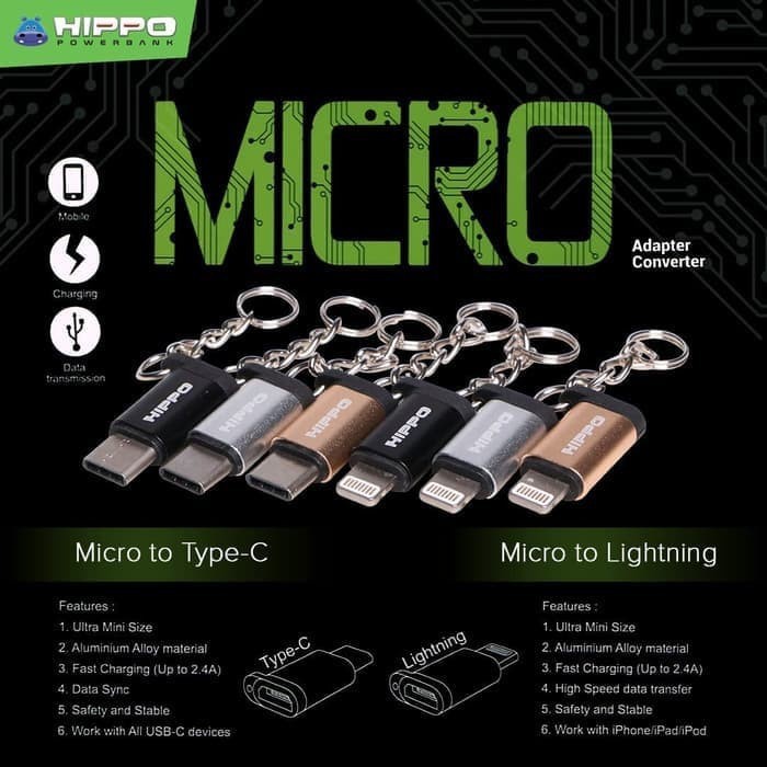 HIPPO OTG Adapter Converter Micro To lightning Iphone Support - Gambar 4
