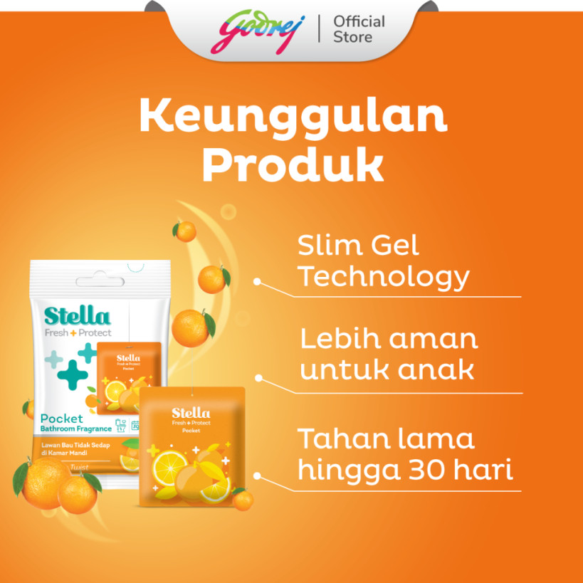 Stella Pocket Bathroom Orange Sunkist 10 gr - Pengharum Pewangi Kamar Mandi - Gambar 2