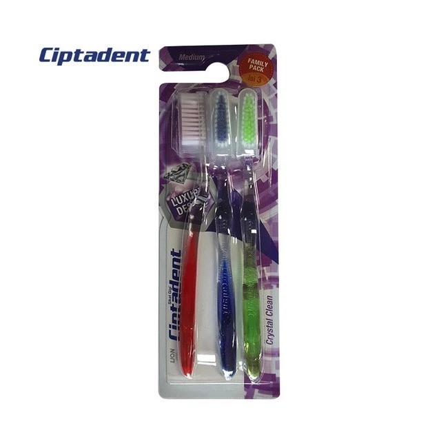 Ciptadent Sikat Gigi Crystal Clean Medium Kotak Isi 3 Pcs - Gambar 2