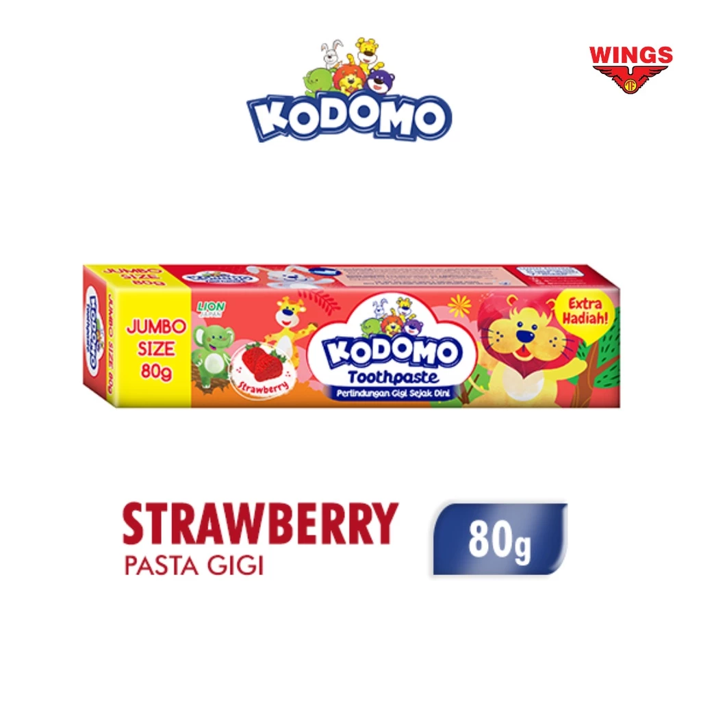 Kodomo Pasta Gigi Jumbo Strawberry 80 gr - Gambar 3