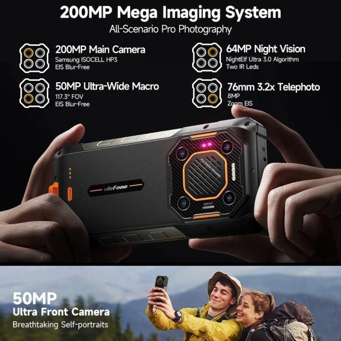 Ulefone Armor 26 Ultra 5G 24GB 512GB Rugged SmartPhone 120W 15600mAh 200MP NFC - Gambar 4