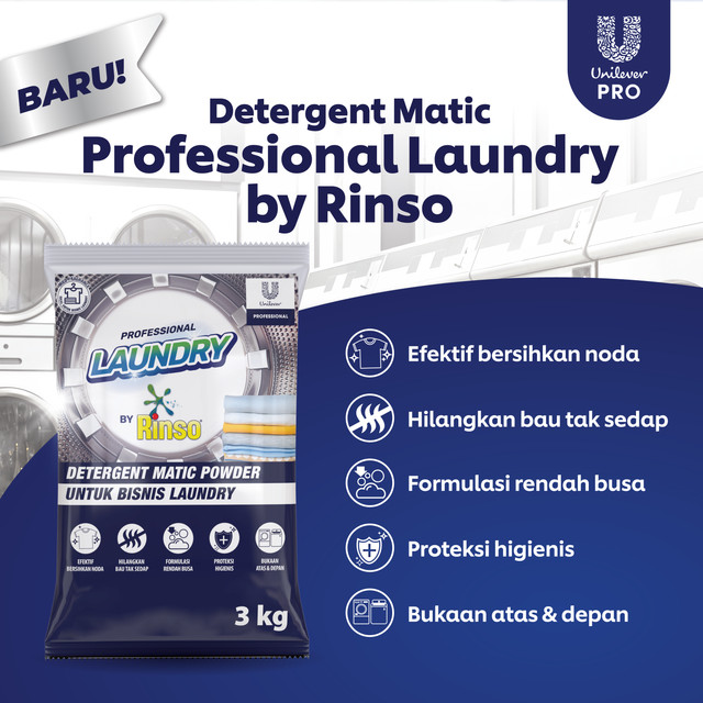 Professional Laundry by Rinso Detergent Laundry Kiloan Bubuk 3 Kg x2 - Gambar 3