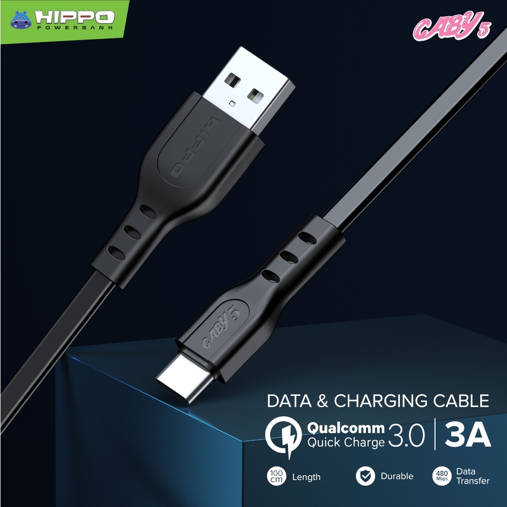 Hippo Kabel Caby 5 100CM Micro Type C Lightning Data Cable USB 3A 1M - Gambar 3