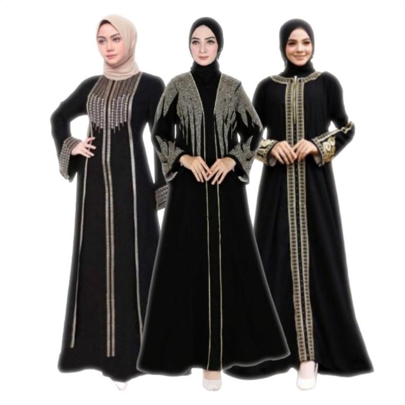 HITAM Black SYARI GAMIS For Adult Women MUSLIMAH Mother Black Elegant ...