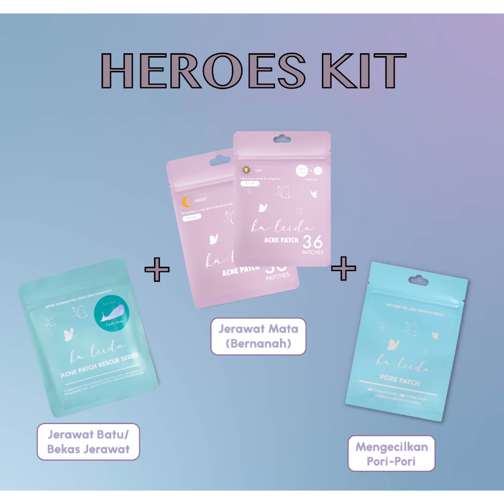 Kaleido Heroes Kit [1 Acne Patch Rescue Series+1 Pore Patch+1 Acne ...