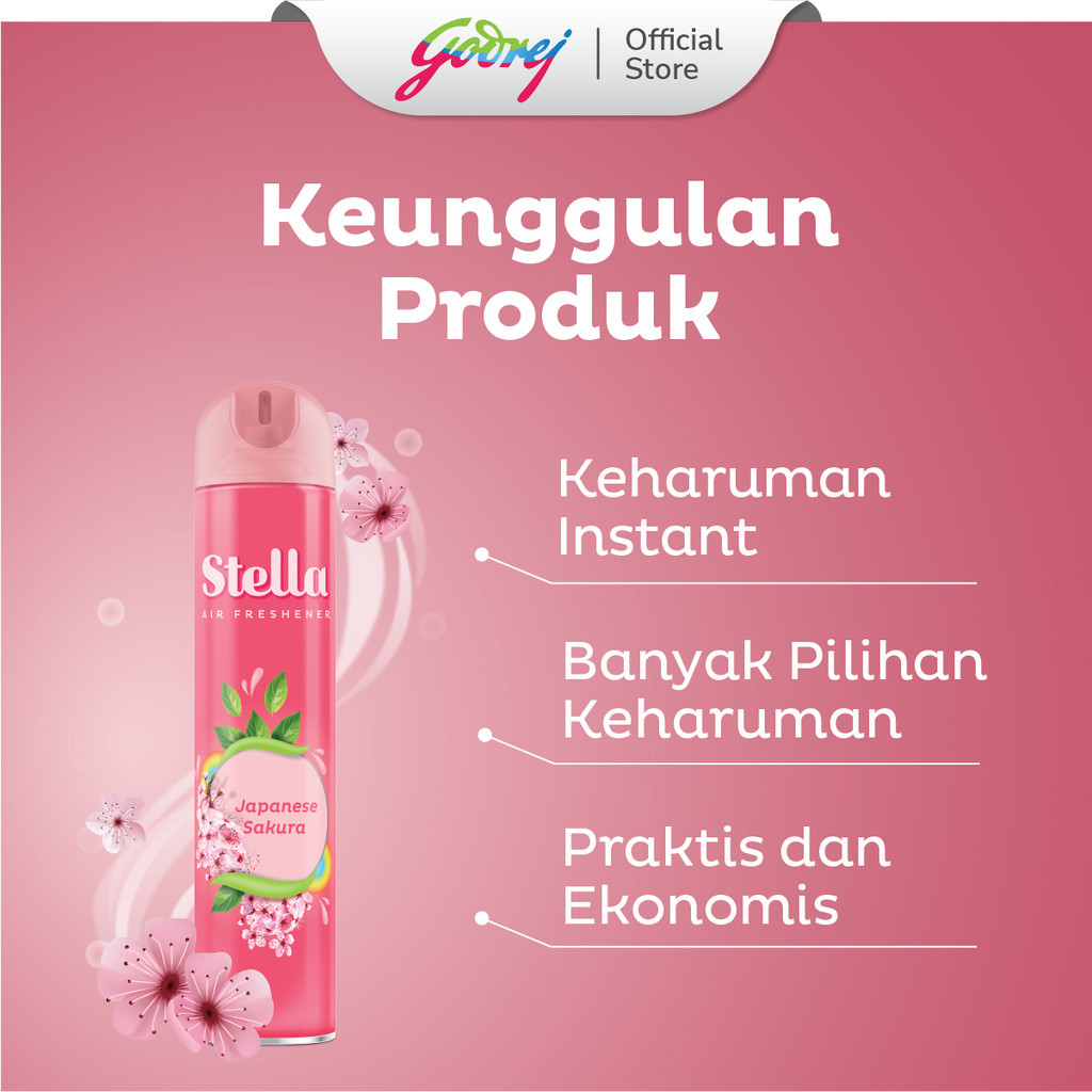 Stella Aerosol Japanese Sakura 350ml - Pengharum Pewangi Ruangan Semprot - Gambar 2
