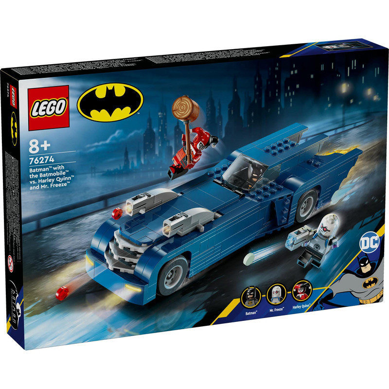 LEGO Super Heroes 76274 Batman with the Batmobile vs. Harley Quinn and Mr. Freeze (435 Pieces), Building Block, Toys, Bricks - Gambar 2