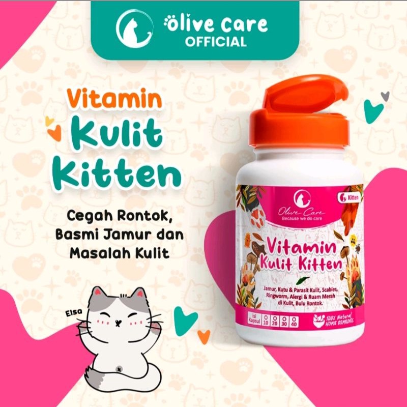 Olive Care Vitamin Cat KITTEN Skin Problem For Fur Loss, Fungus, Lice