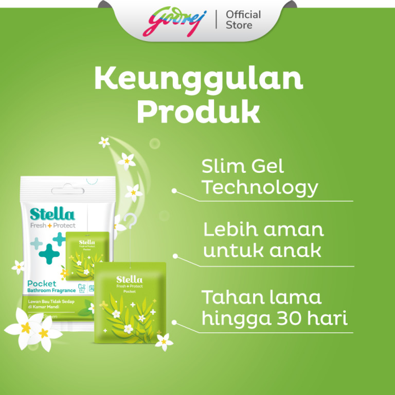 Stella Pocket Bathroom (Pengharum Kamar Mandi) Green Apple 10gr - Gambar 2