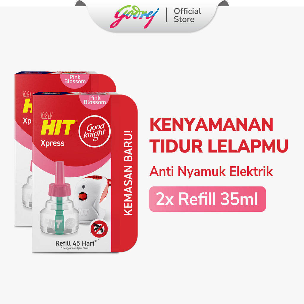 HIT Good Knight Xpress Refill Pink Blossom 45 Hari x2- Refill Obat Nyamuk Elektrik - Bunuh Nyamuk Penyebab Demam Berdarah (DBD)