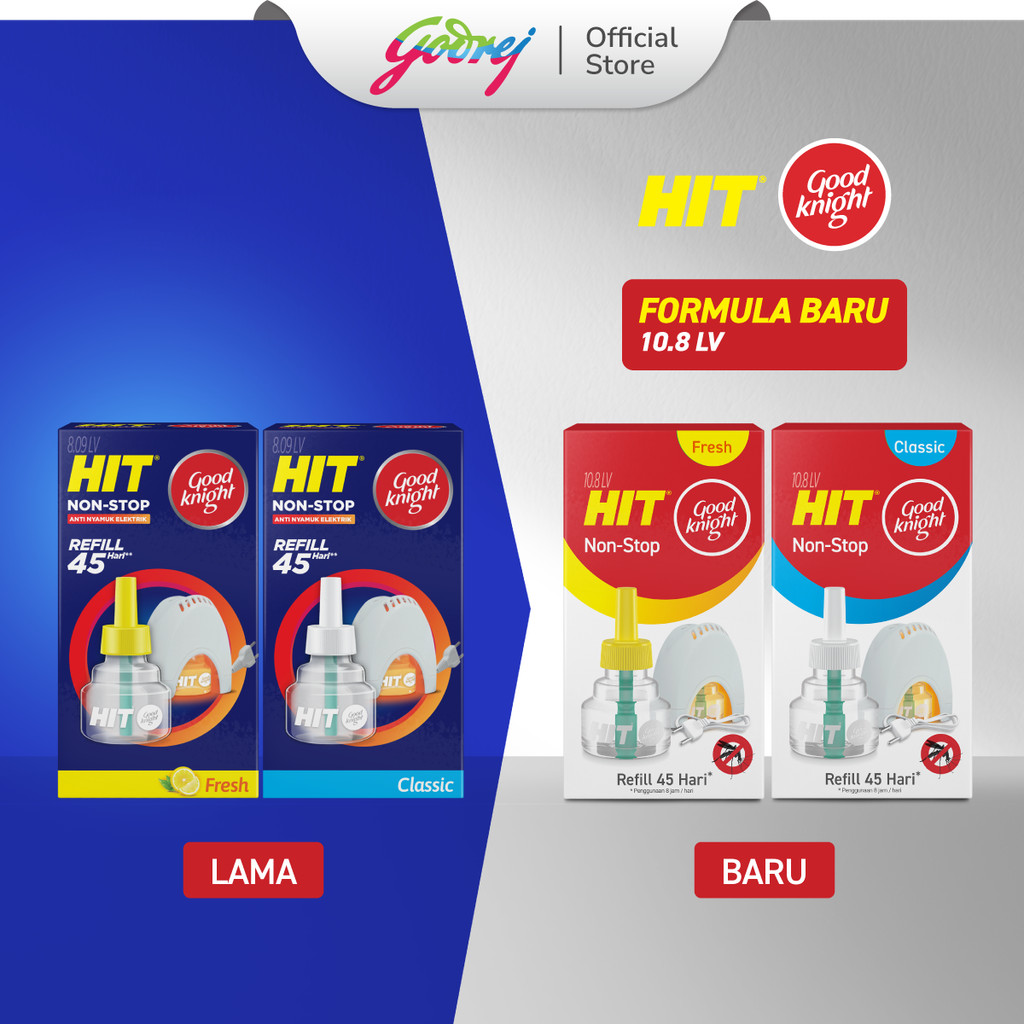 Hit Good Knight Non Stop Refill Classic 45 Hari x2- Refill Obat Nyamuk Elektrik - Bunuh Nyamuk Penyebab Demam Berdarah (DBD) - Gambar 2