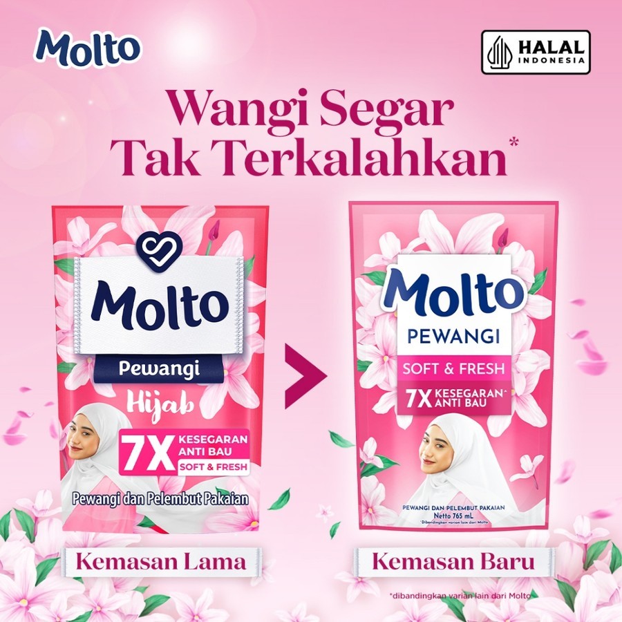 Molto Pewangi Pakaian Soft & Fresh 7x Kesegaran & Anti Bau 765 mL x4 - Gambar 2