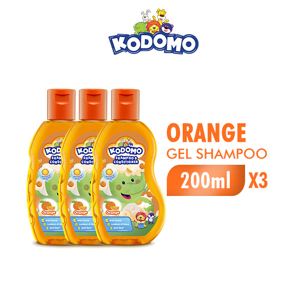 Kodomo Shampoo Gel Orange Botol 200 ml x3