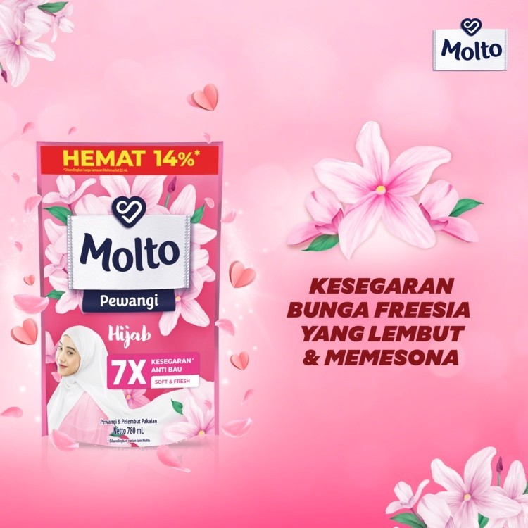 Molto Pewangi Pakaian Soft & Fresh 7x Kesegaran & Anti Bau 765 mL x4 - Gambar 4