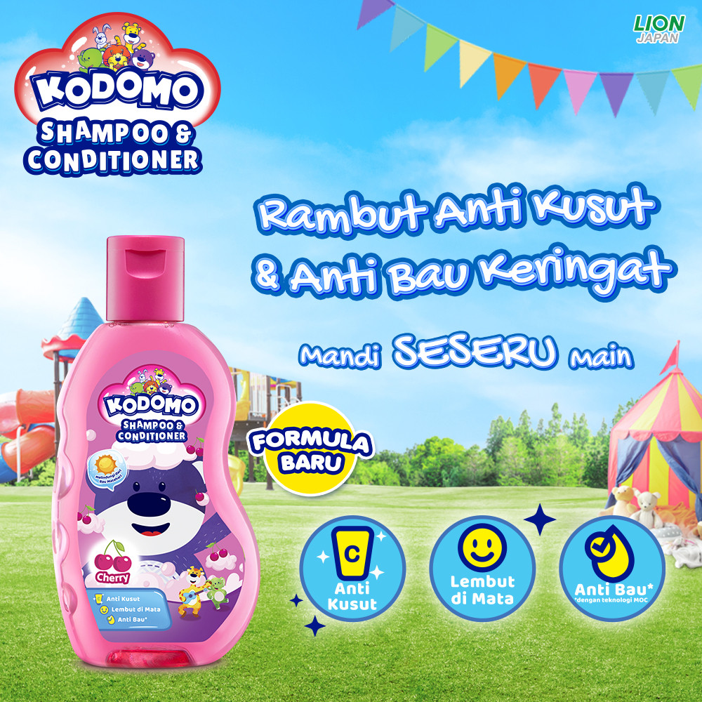 Kodomo Shampoo Gel Cherry Botol 200 ml x2 - Gambar 2