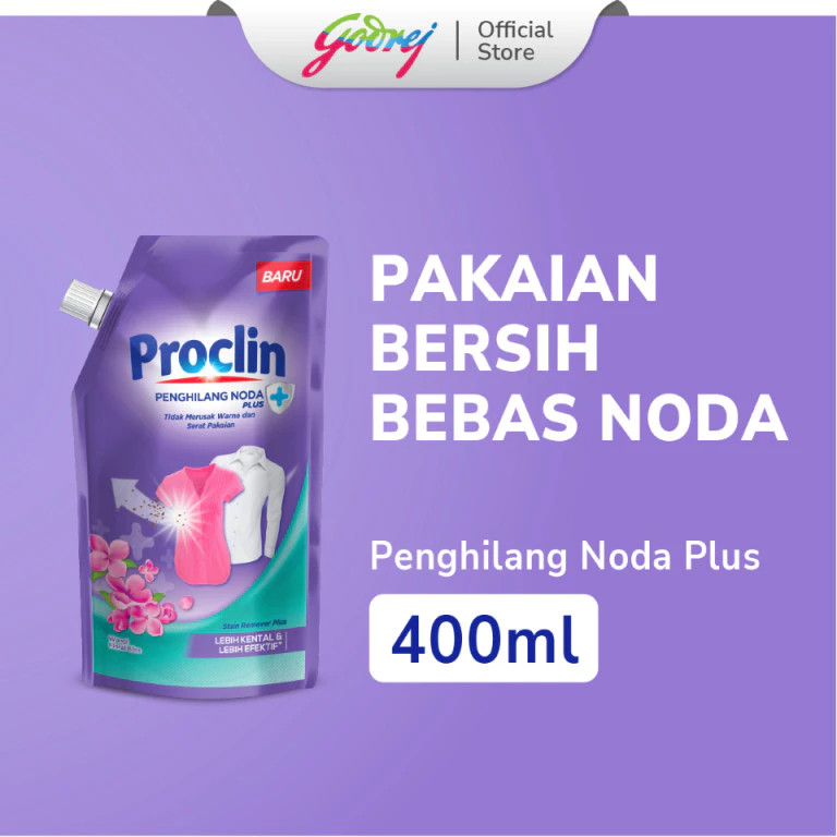 Proclin Penghilang Noda Pouch 400ml - Penghilang Noda Pakaian