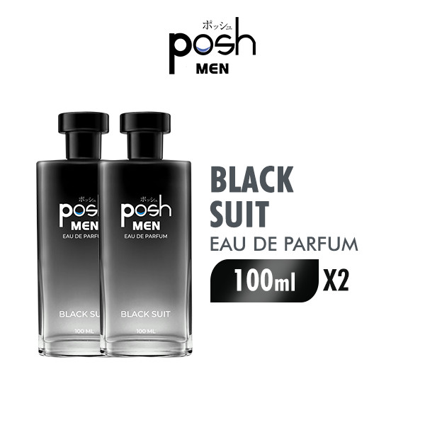 Posh Men Eau de Toilette Black Suit Parfum Pria EDP 100 ml x2