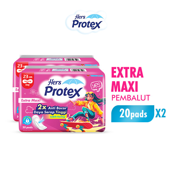 Hers Protex Softcare Pembalut Wanita Maxi Bag Isi 20 Pcs x2